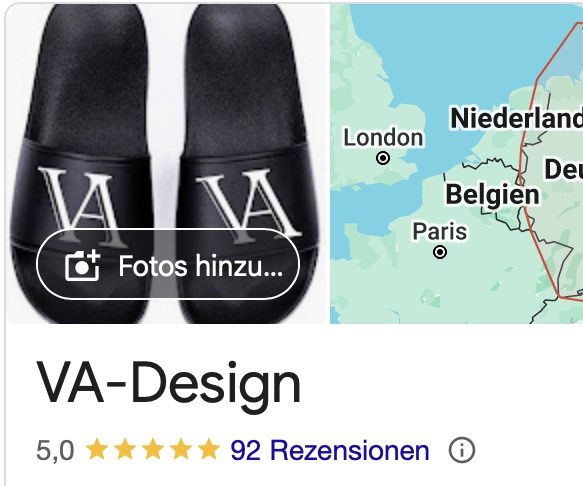 Kundenrezension – VA Design Screenshot einer Kundenrezension über VA Design.
